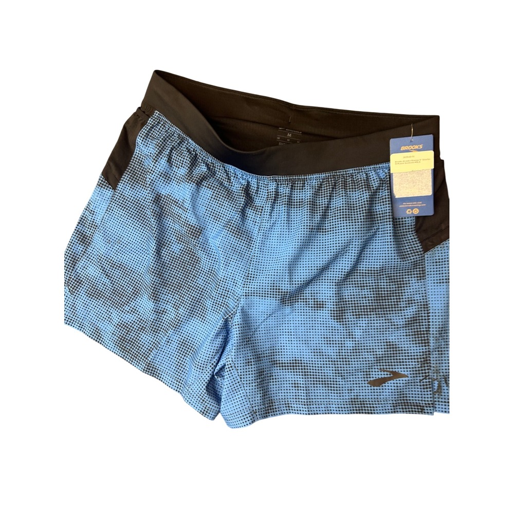 Brooks Sherpa 5" Running Shorts Blue Black Diffused Gradient Mens Medium NWT
